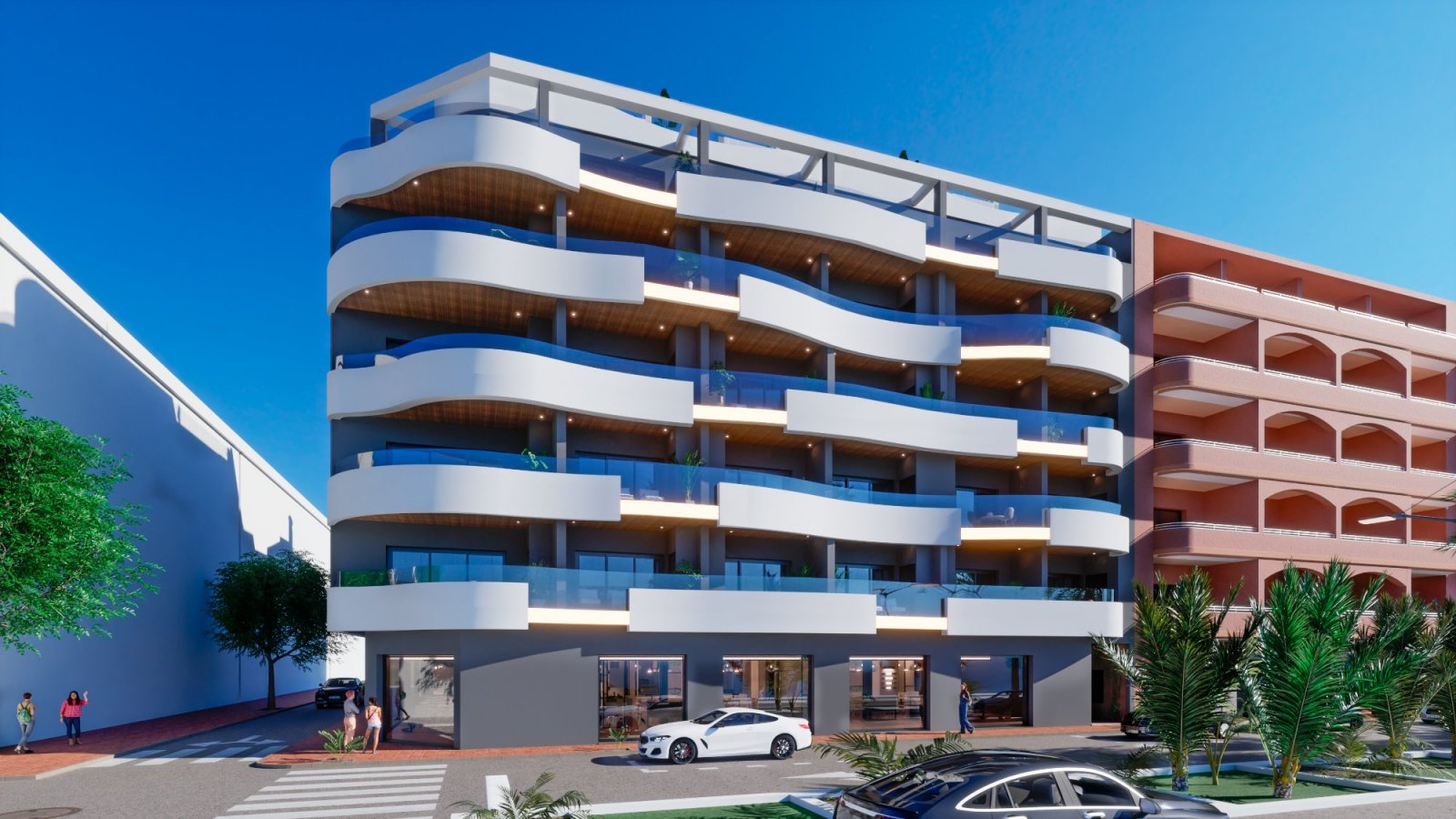  Kasia V ist eine Wohnanlage mit 34 Häusern im Zentrum von Torrevieja, genauer gesagt an der Avenida de las Habaneras 109-111. Darin finden Sie den Le 