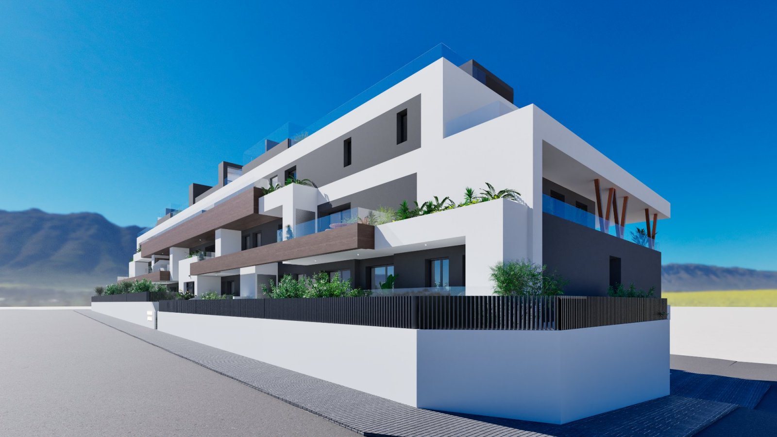  Wohnung mit 2 Schlafzimmern und 2 Bädern, wobei das Hauptschlafzimmer über ein eigenes Bad verfügt. Die Wohnung bietet eine schöne Aussicht und liegt 